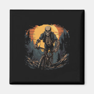 Mountain Bike Skeleton Halloween Magnet