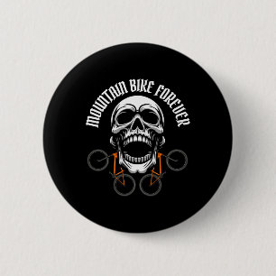 Mountain Bike Skull Biker - Biking Mtb 6 Cm Round Badge