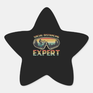 Mountain Bike Social Distancing Expert Star Sticker