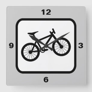 Mountain Bike Sports Theme Square Wall Clock