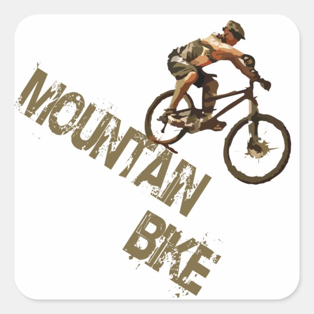 Mountain Bike Square Sticker (Front)