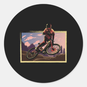 Mountain Bike Stunt Cycling Bike Biker Fan Gift Classic Round Sticker