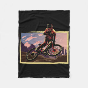 Mountain Bike Stunt Cycling Bike Biker Fan Gift Fleece Blanket