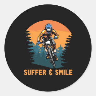 Mountain Bike Suffer And Smile Classic Round Sticker