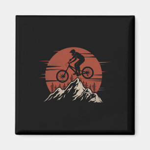 Mountain Bike Sunset Jump Trail Rider Extreme Biki Magnet