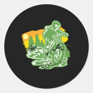 Mountain Bike Terrain Mtb Cycling Bike Lover Bicyc Classic Round Sticker
