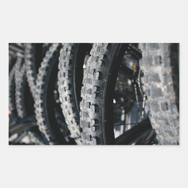 Mountain bike tires rectangular sticker (Front)