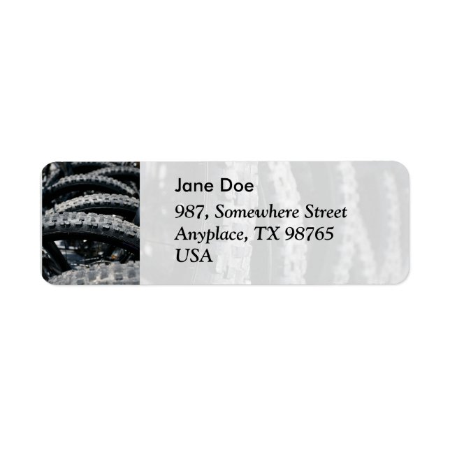 Mountain bike tires return address label (Front)