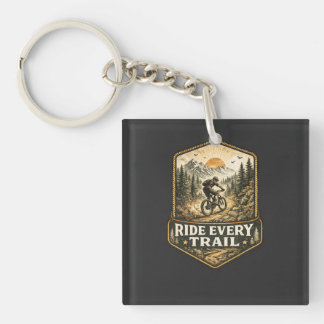 Mountain Bike Trail Rider Vintage Adventure T-Shir Key Ring