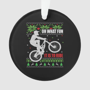 Mountain Bike Ugly Christmas Ornament