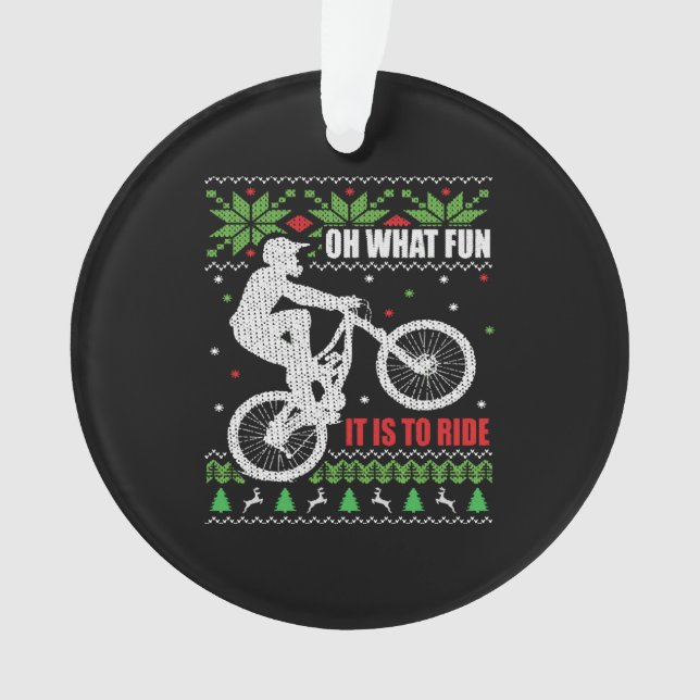 Mountain Bike Ugly Christmas Ornament (Front)