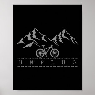 Mountain Bike Unplug Mtb Biking Downhill Mountain Poster
