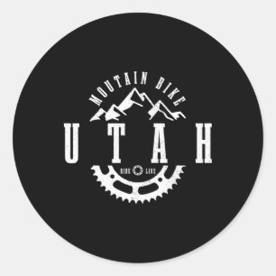 Mountain Bike Utah Moab Mtb Downhill Biking Vintag Classic Round Sticker