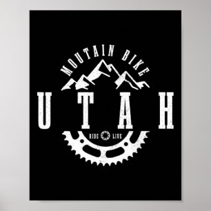 Mountain Bike Utah Moab Mtb Downhill Biking Vintag Poster