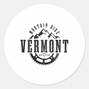 Mountain Bike Vermont Mtb Downhill Biking Vintage Classic Round Sticker