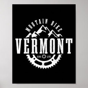 Mountain Bike Vermont Mtb Downhill Biking Vintage Poster