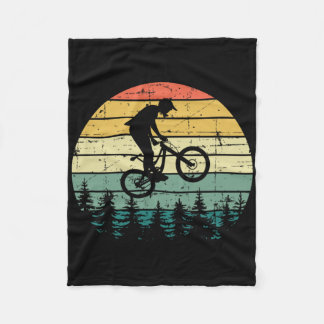 Mountain Bike - Vintage Downhill Biking - Mtb Ridi Fleece Blanket