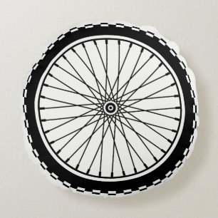 Mountain Bike Wheel - Black Round Cushion