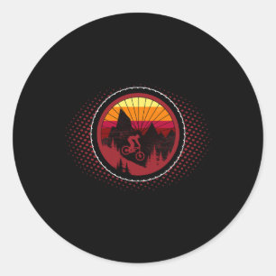 Mountain Bike Wheel - Mtb Distressed Mountain Biki Classic Round Sticker