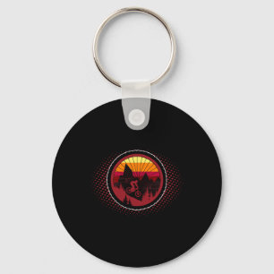 Mountain Bike Wheel - Mtb Distressed Mountain Biki Key Ring