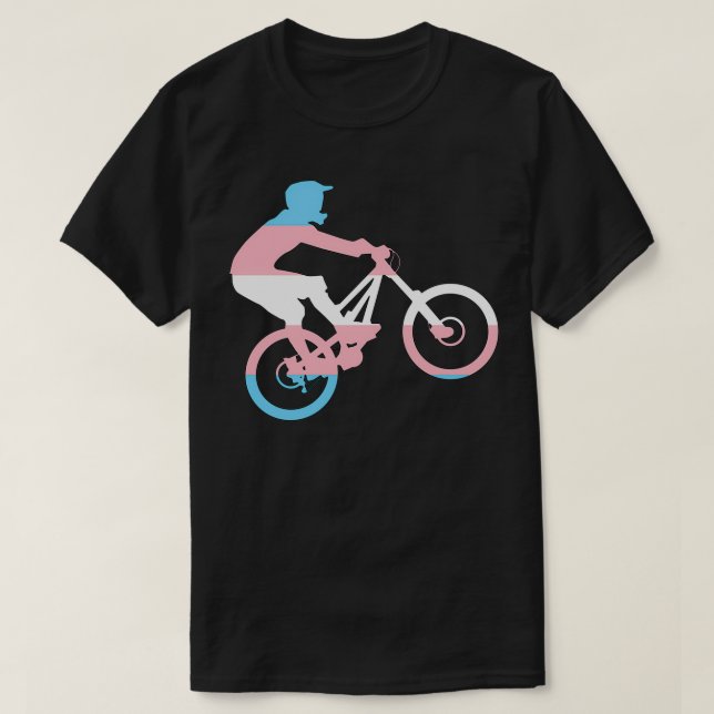 Mountain Biker 1 Transgender flag version  T-Shirt (Design Front)