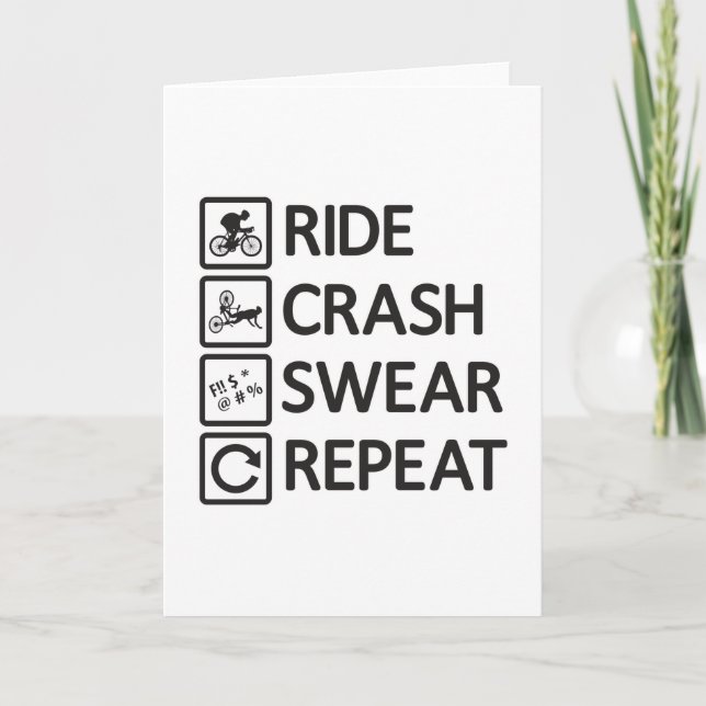 Mountain Biker Biking Repeat Downhill MTB Gift Card (Front)