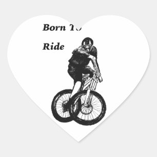 Mountain Biker MTB BMX CYCLIST Cyclo cross Heart Sticker