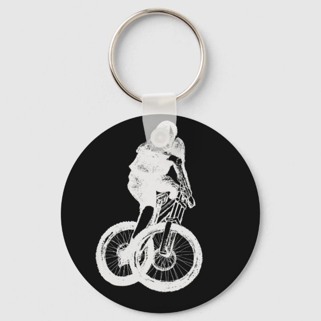 Mountain Biker MTB BMX CYCLIST Key Ring (Front)