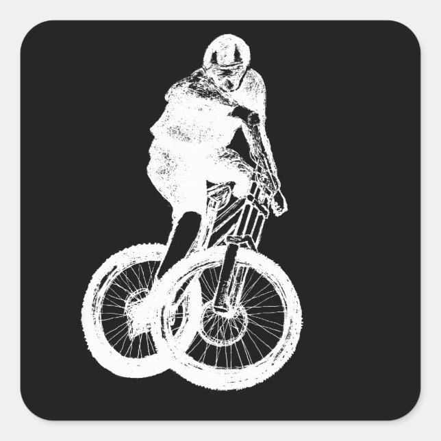 Mountain Biker MTB BMX CYCLIST Square Sticker (Front)
