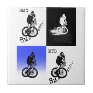 Mountain Biker MTB BMX CYCLIST Stickers Tile