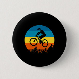 Mountain Biker Retro Sunset - Mtb Mountain Bike  6 Cm Round Badge