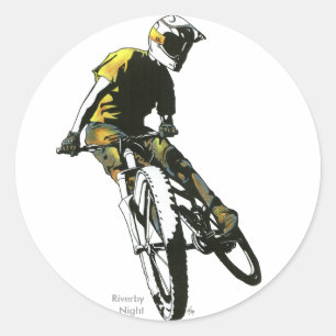 Mountain Biker v.1 Classic Round Sticker