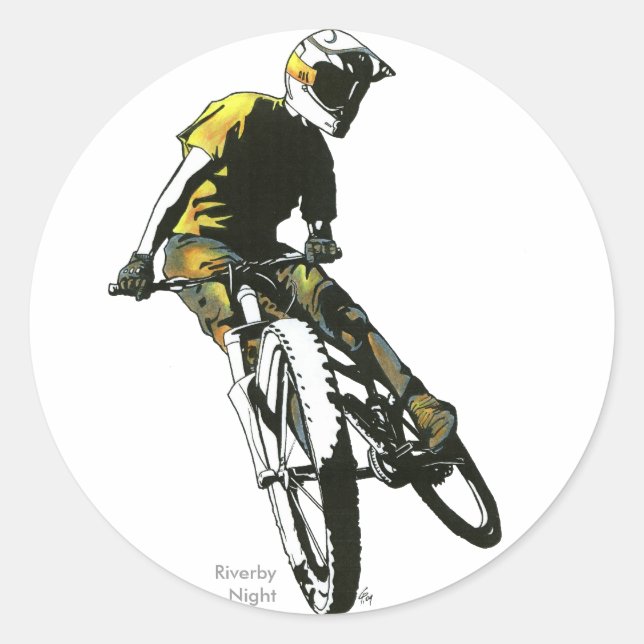 Mountain Biker v.1 Classic Round Sticker (Front)