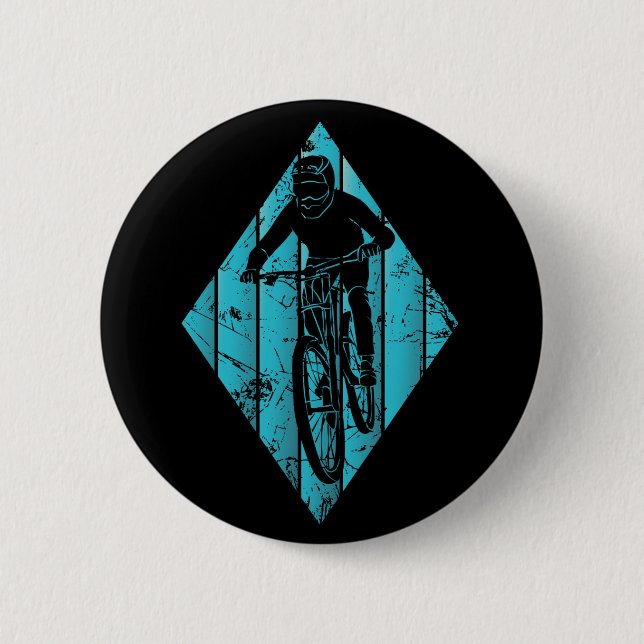 Mountain Biker Vintage 6 Cm Round Badge (Front)
