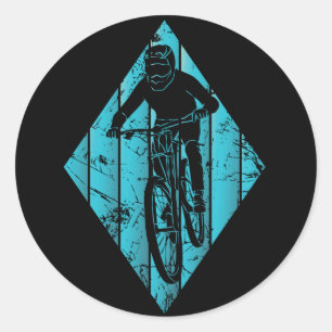 Mountain Biker Vintage Classic Round Sticker