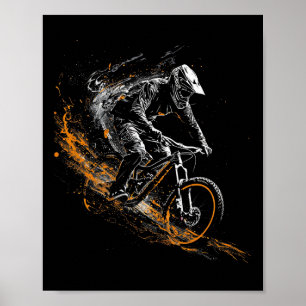 Mountain Biking Abstract Poster
