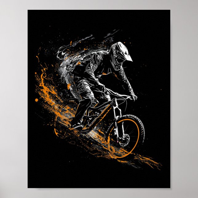 Mountain Biking Abstract  Poster (Front)