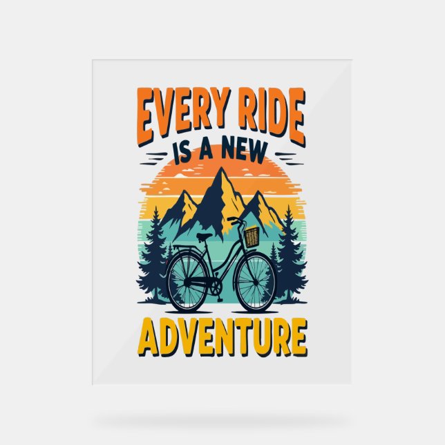 Mountain Biking Adventure Acrylic Sign (Front)