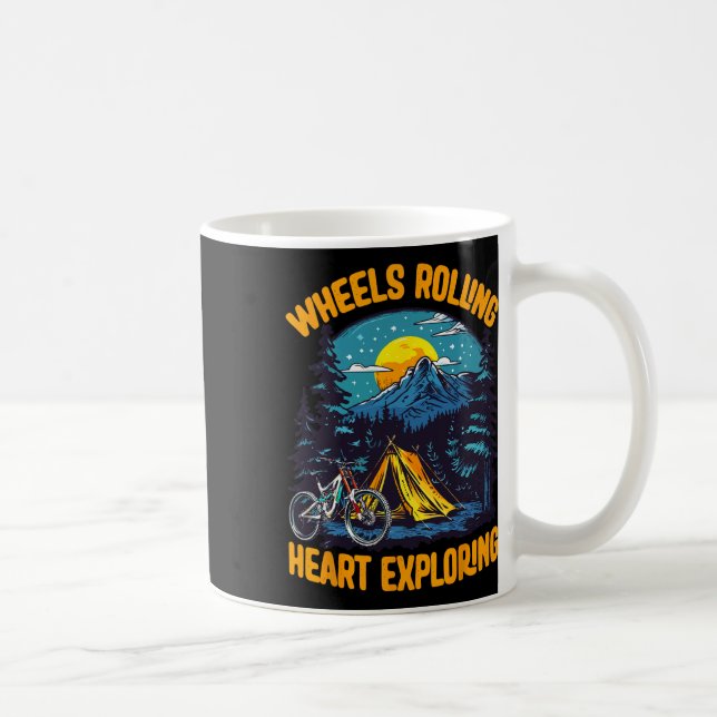 Mountain Biking Adventure Camping Wheels Rolling E Coffee Mug (Right)
