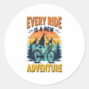 Mountain Biking Adventure Classic Round Sticker