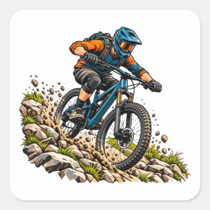 Mountain biking adventure for MTB riders Square Sticker