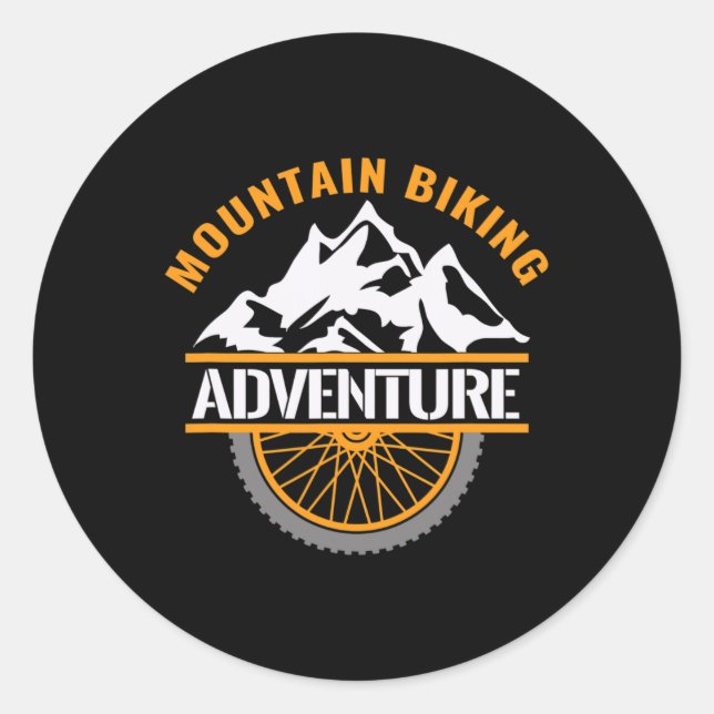 Mountain Biking Adventure Mtb Cycling  Classic Round Sticker (Front)
