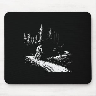 Mountain Biking Adventure Mtb Cyclist In Forest Tr Mouse Pad