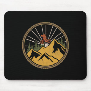 Mountain Biking Adventure Trail Mtb Cyclist Retro  Mouse Pad