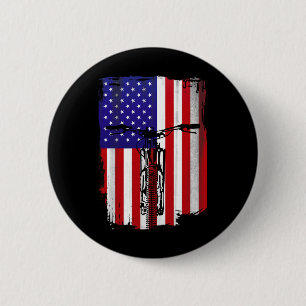 Mountain Biking American Flag Cycling Usa Flag Mou 6 Cm Round Badge