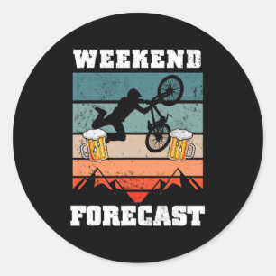 Mountain Biking And Beer Funny Mtb Gift Classic Round Sticker