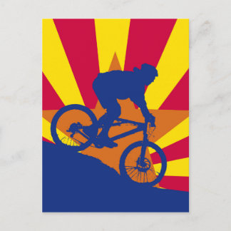 Mountain biking Arizona flag Postcard