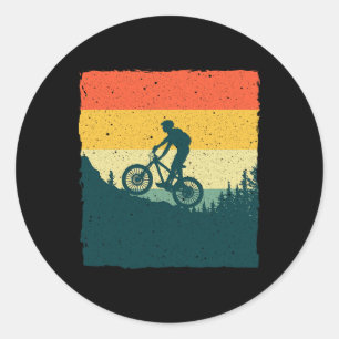 Mountain Biking Art For Men Women Mtb Cycling Moun Classic Round Sticker