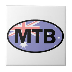 Mountain Biking Australia Flag Ceramic Tile