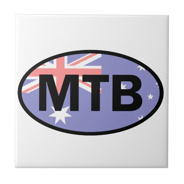 Mountain Biking Australia Flag Ceramic Tile (Front)